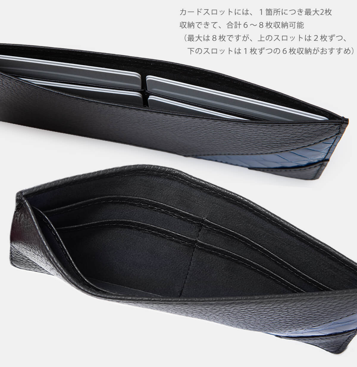 【3/31まで！】オルタナデザイン 極薄型財布　クロコダイル革　ターコイズ 画期的な極薄財布】エルメスGのクロコダイルを使用した薄型長財布